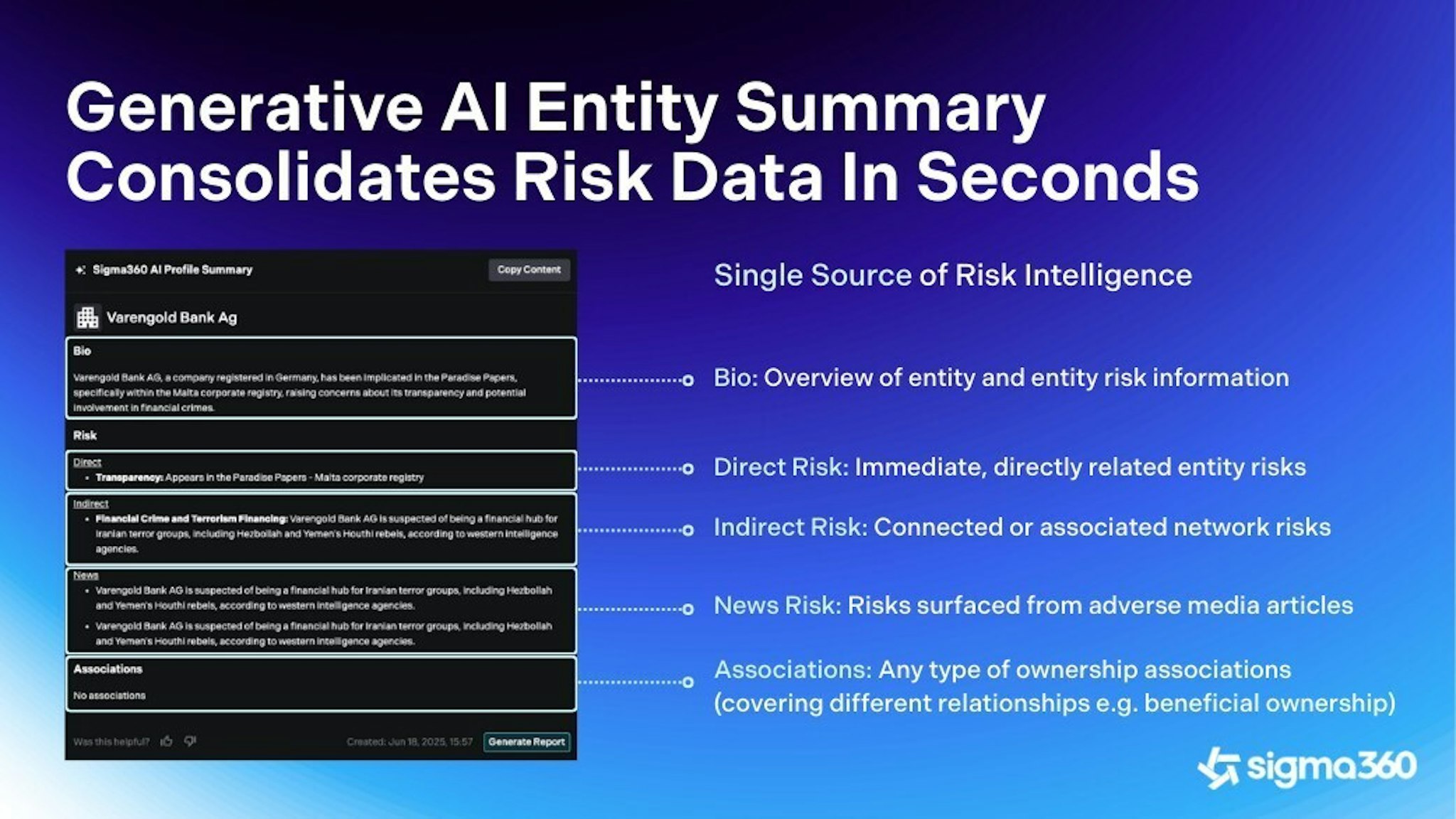 Sigma360 Introduces AI Feature for Rapid Risk Data Consolidation